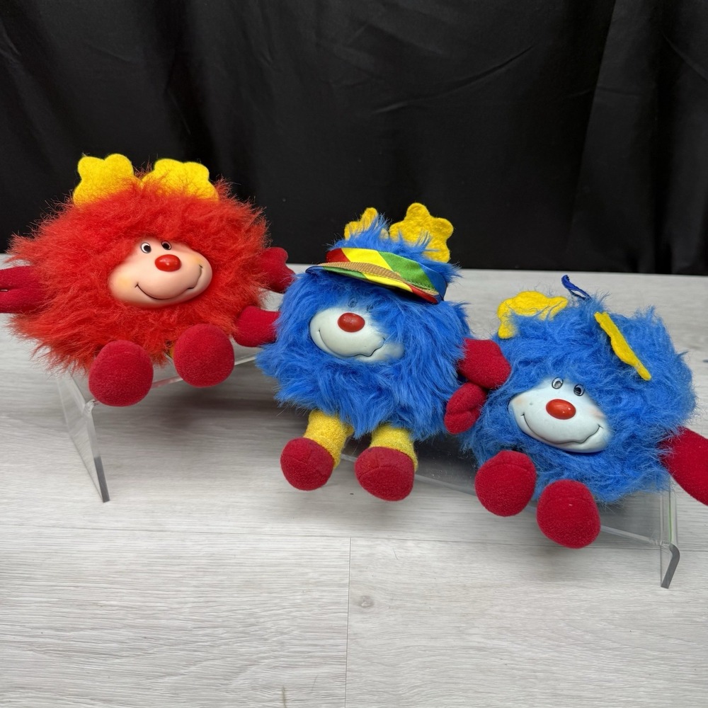 Vintage 3 Rainbow Brite Red Blue Sprite Doll 1983 Hallmark Mattel Plush Lot